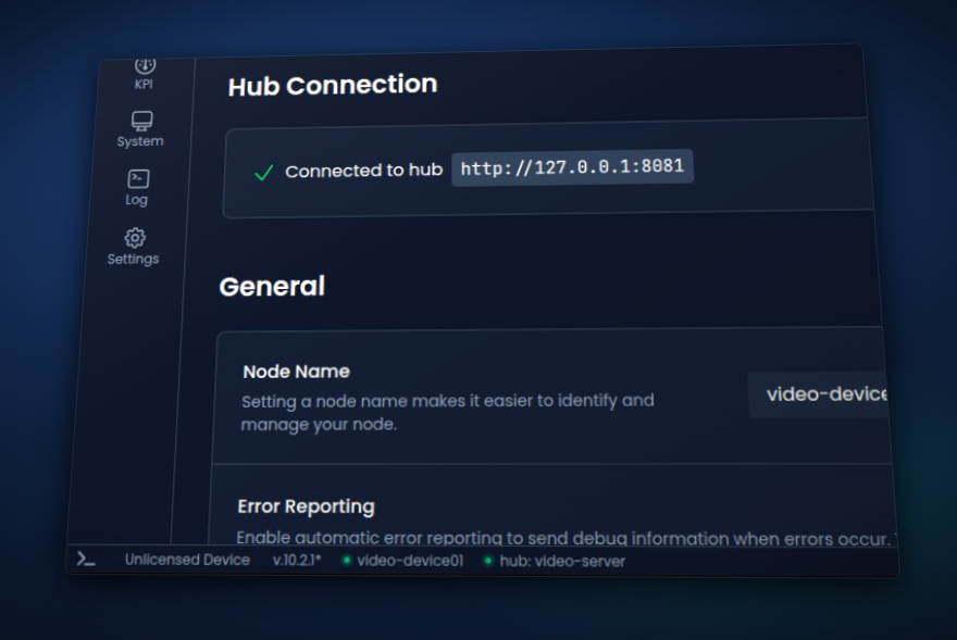 Hub status indicator