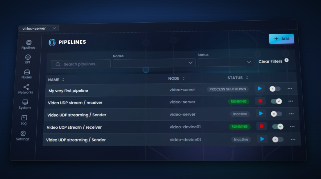 Pipeline dashboard